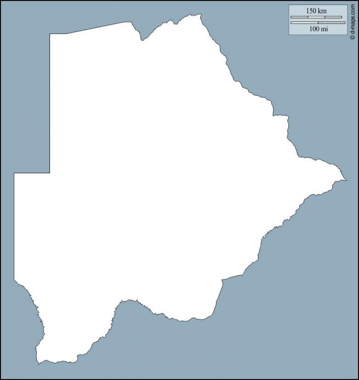 mapa de Botswana mapa contorno