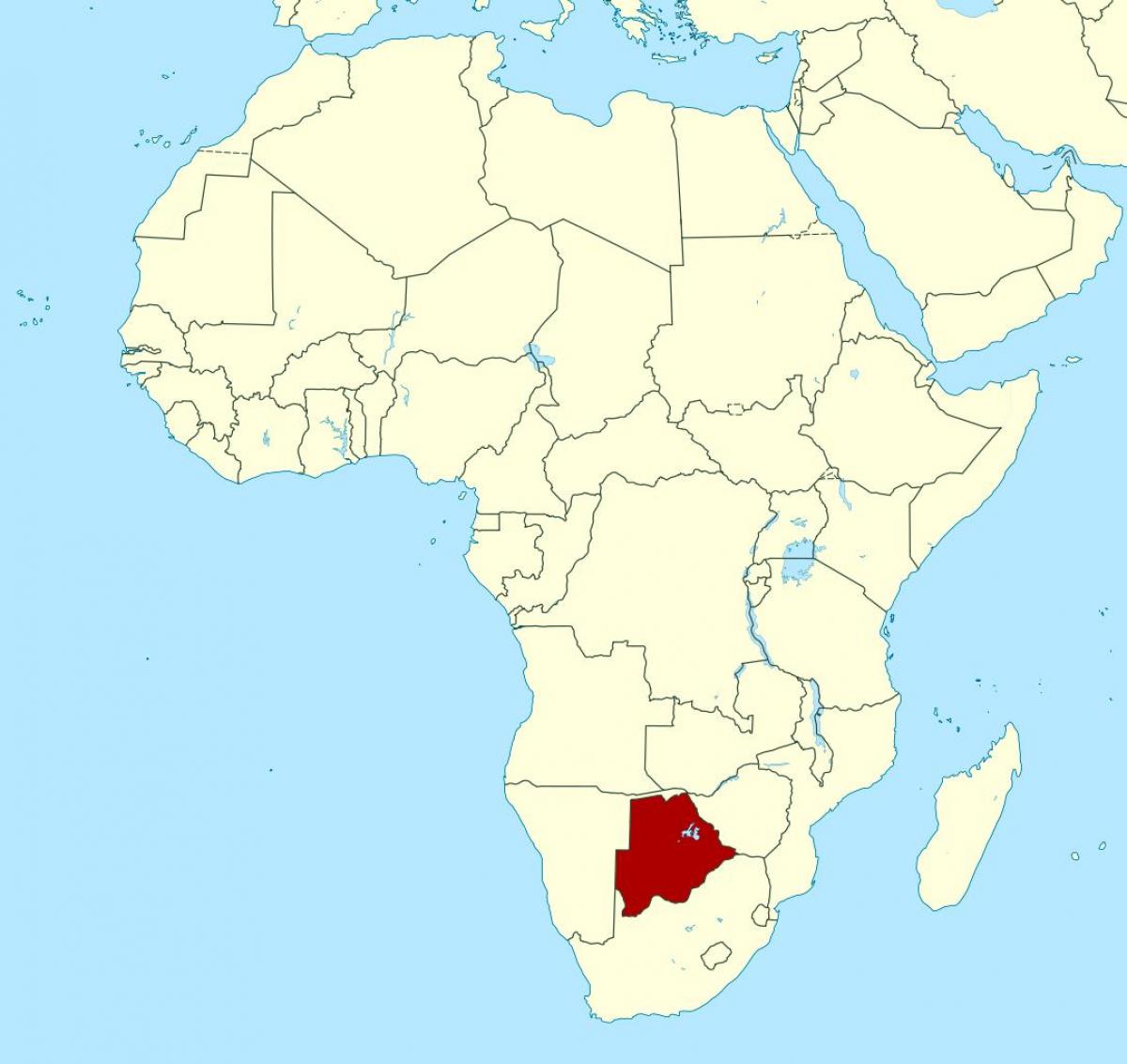 mapa de Botswana no mundo