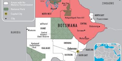 Mapa de Botswana malaria