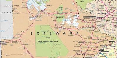 Mapa de Botswana mapa con distancias