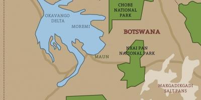 Mapa de Botswana mapa nacional de parques